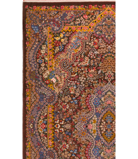 Handwoven Finewool Brown Persian Rug Qom | 159×104 cm | Floral Pattern