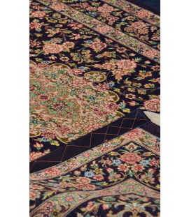 Handmade Rug in Brown color & Super Fine Wool Qom | 158×101 cm | SHAAH ABBAASY(Palmette flower)