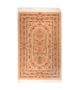 Handmade Rug in Super Fine Wool Qom | 203×130 cm | GOLDAANY(Flower pot design)