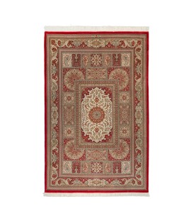 Handmade Finewool Red Persian Rug Qom | 312×207 cm | Mix Pattern