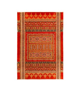  Handmade Wool Vegetable Dye Persian Red Rug Isfahan | 326×219 cm | Mix Pattern Design