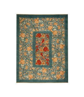 Wool Green Persian Rug Isfahan | Area rug | Floral Pattern