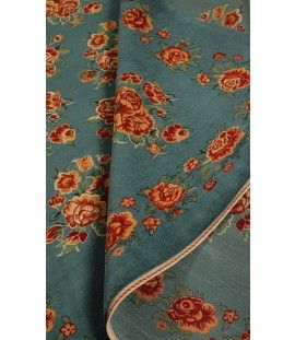 Wool Floral Design Green Rug | 311×217 cm | Foruzan Carpet - Isfahan 