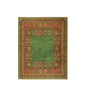 Wool Green rug Qashqai | 251×197cm | Panel design (GHAABY) 