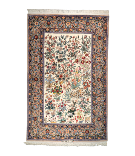 Handmade Finewool yellow Persian Rug Isfahan | 236×150 cm | Garden design pattern