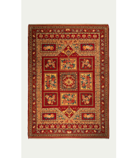 HANDMADE RUG IN WOOL & RED COLOR WITH VEGETABLE DYED ISFAHAN