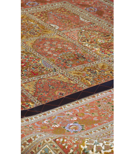Handmade Rug in Super Fine Wool & Copper Base color Qom | 219×145 cm |  GHAABY(Panel design)