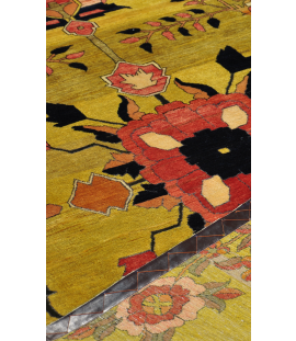 Handmade Rug In Wool & Gold Color Chaharmahal And Bakhtiari |235×157 cm| SHAAH ABBAASY(Palmette flower)