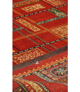 Handmade Wool Red color Isfahan Rug | 203×147 cm | Expertly Crafted with Natural Dyes