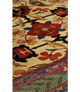 Handmade wool bakhtiari Cream rug | 294×204 | Floral Pattern