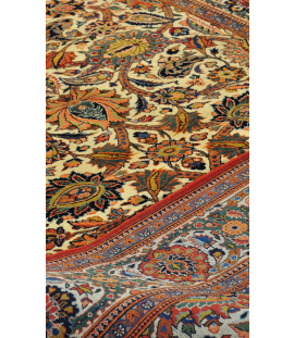 Handmade Rug in Super Fine Wool & Cream color Kashan | 207×134 cm | AFSHAAN(Curved design) 