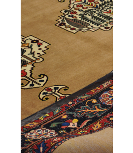 Handwoven wool Natural Dyed Brown Persian Rug Bakhtiari | 308×210 cm | Tree Pattern