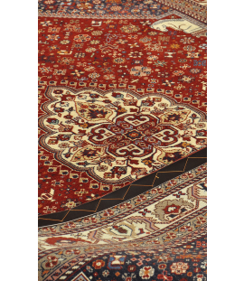 Handmade Rug in Wool & Red(Lucky color) Fars | 217×142 cm | SHAAH ABBAASY(Palmette flower)