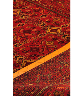 Red Bokhara Rug Razavi Khorasan | 192×132 cm | Geometric Pattern
