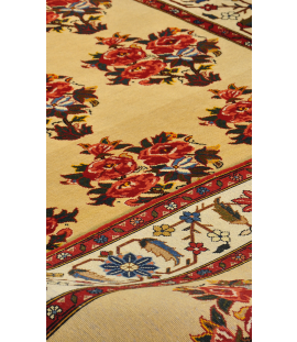 Handmade Rug in Wool & Cream color Chaharmahal And Bakhtiari | 197×137 cm | AFSHAAN(Curved design)