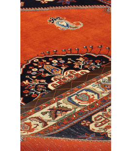 Handmade Qashqai Rug in Wool & Red color Fars | 210×154 cm | SHAAH ABBAASY(Palmette flower)
