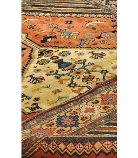 Persian copper colour wool rug North Khorasan | 182×128 cm | Plametto Flower (Medallion)