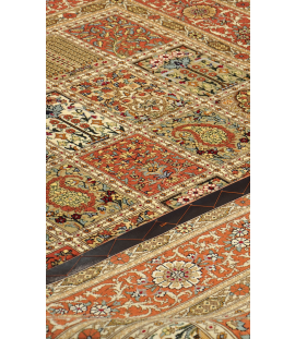  Handmade Rug in Super Fine Wool in Copper color Qom | 210×143 cm | GHAABY(Panel design)