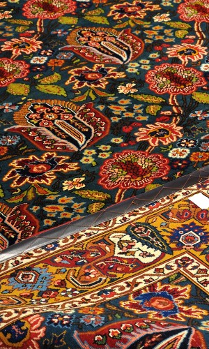Handmade Rug in Wool & Green color Chaharmahal And Bakhtiari (311×216 cm)