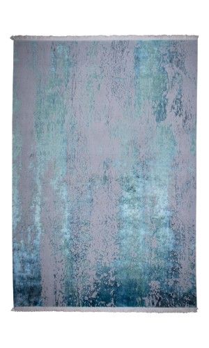 Serenity | modern rug in silver & green