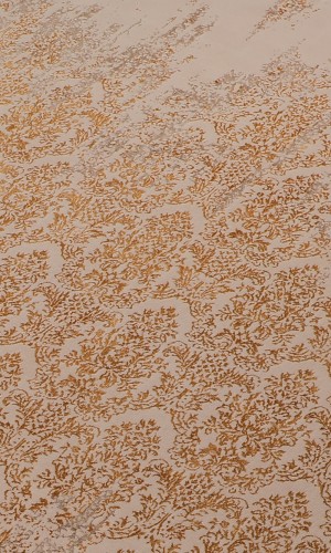 Gold wisteria | Wool Rug in cream & gold Color | 300×200 cm 