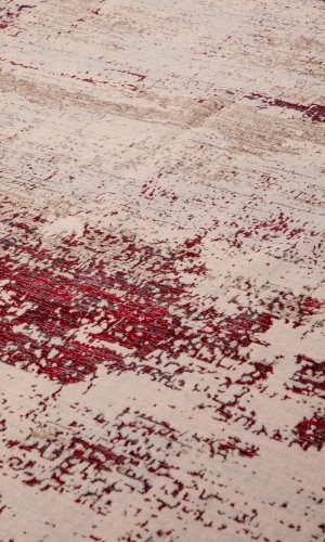 Rock Red | wool rug cream & red colour | 300×200 cm 