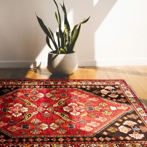 Handmade Rug in Wool Red Base color Fars | 166×116cm | ANCIENT ARCHITECTURE