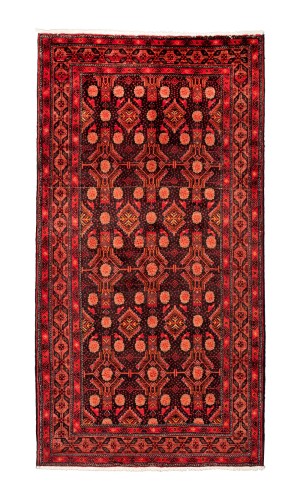 Handmade Rug in Wool & Dark Blue Razavi Khorasan | 203×107 cm | HENDESY(Geometrical)