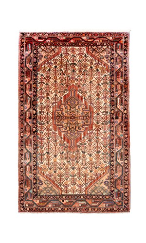Handmade Rug in Wool in Bream Base color Hamadan  | 175×107 cm | SHAAH ABBAASY(Palmette flower)