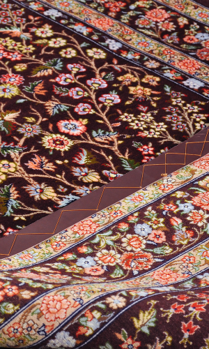 Handmade Rug in Super Fine Wool Brown_Red color Qom | 157×107 cm | DERAKHTY(Tree design)