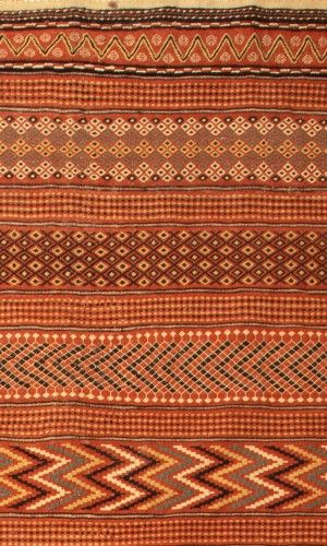 Handmade Wool Kilim Razavi Khorasan | 288×162 cm | MOHARRAMAAT (Striped line design) Pattern