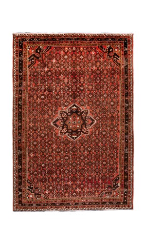 Handmade Rug in Wool in Copper Base color Hamadan | 315×210 cm | SHAAH ABBAASY(Palmette flower)
