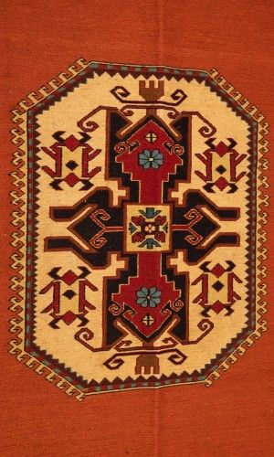 Handmade Wool kilim Rug RAZAVI KHORASAN/QUCHAN | 192×133 cm | SHAAH ABBAASY(Palmette flower) Pattern