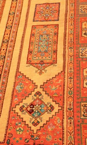 Oriental Wool Rug Handmade in Copper color Isfahan | 322×215 cm | panel design Pattern
