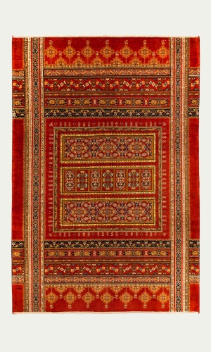Handmade Wool Rug in Isfahan with red Vegetable Dye | 326×219 cm