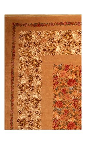Handmade Fine Wool Rug in Cream Isfahan | 326×220 cm | Floral Design