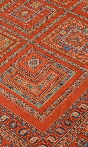  Red Wool Rug Qashqai | 248×169 CM | GHAABY(Panel design) 