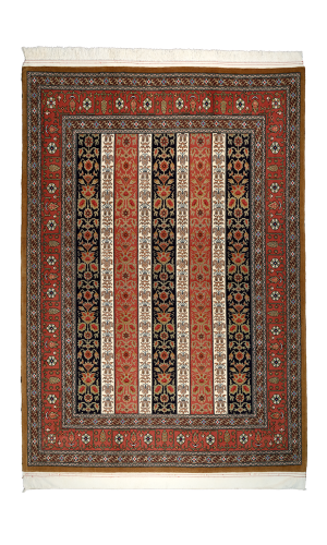Handmade Rug In Super Fine Wool & Copper Base Color Qom| 236×162 cm |Parsirug.com