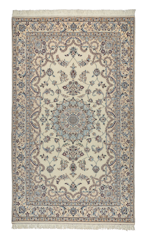 Handmade Rug in Wool & Cream Color Isfahan | 211×126 cm | 