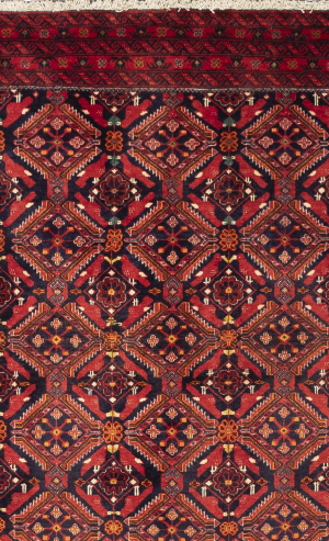 Handmade Rug in Wool & Dark Blue color Base Razavi Khorasan RAZAVI KHORASAN | 180×101 | HENDESY (GEOMETRICALl)