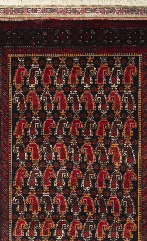 Handmade Rug In Wool & Dark Blue color Razavi Khorasan (179×99 cm)