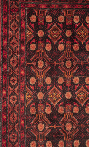 Handmade Rug In Wool & Dark Blue Razavi Khorasan (203×107 cm)