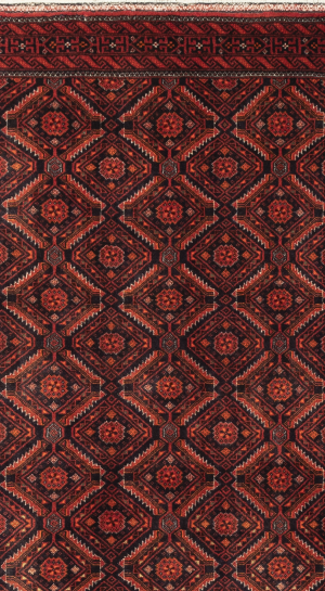 Handmade Rug in Wool & Navy Blue Base color Razavi Khorasan | 182×100 cm | HENDESY(Geometrical
