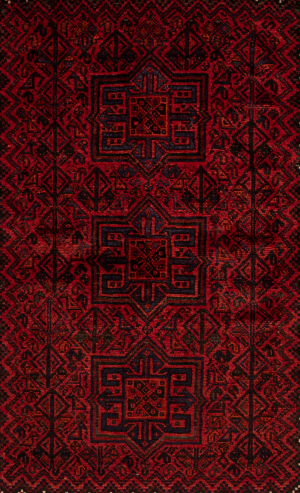 Handmade Red Wool Rug Fars | 174×129 cm | Geometrical pattern