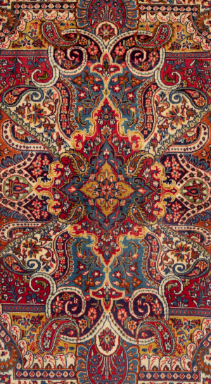 Handmade Rug In Wool in Cream color Sarouk (156×107 cm)