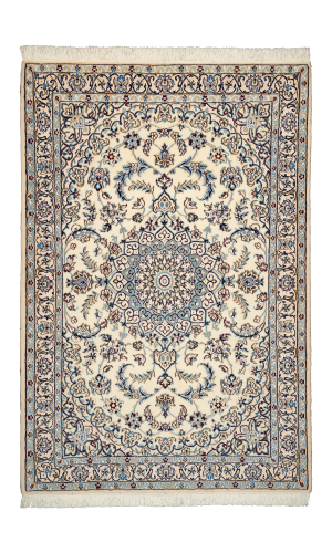 Handmade Rug In Wool & Cream color Naeen Isfahan (159×106 cm)