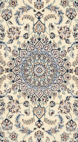 Handmade Rug In Wool & blue color Naeen Isfahan (166×100 cm)