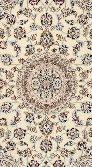 Handmade Rug In Wool & Cream color Naeen Isfahan (155×100 cm)