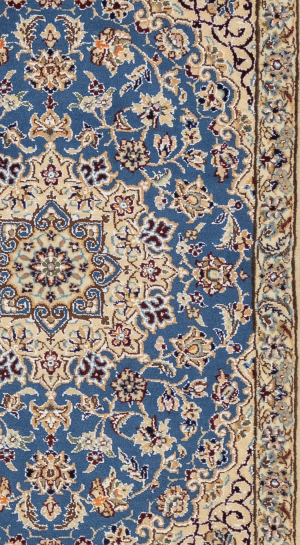 Nain Rug in Wool & Blue color Isfahan | 90×62 cm | TALFIGHY(Mix of two or more designs)