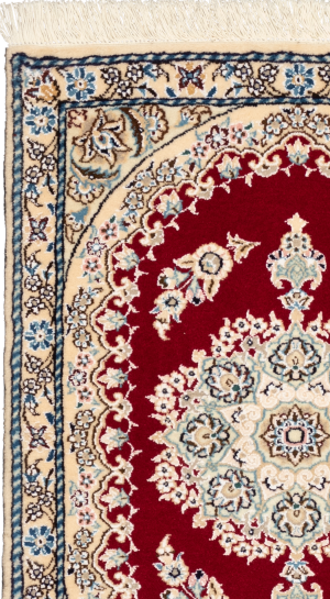 Handmade Rug Wool & Red color Nain Isfahan | 85 × 62 cm | TALFIGHY(Mix of two or more designs)  